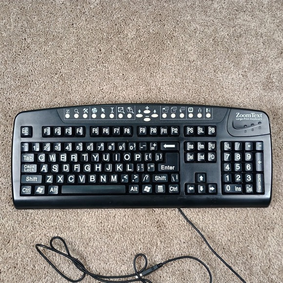 Zoom Text Large Print Computer Keyboard Usb - Picture 1 of 7